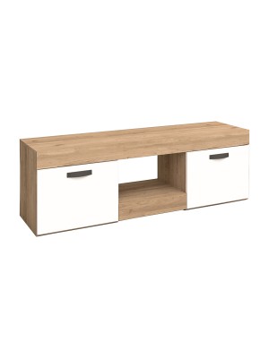 porta tv moderno in legno bianco matt/rovere 