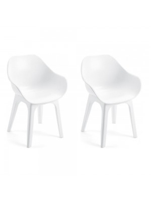 Set 2 pezzi Poltrona Ghibli in plastica design Top (Bianco)