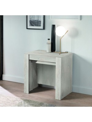 vista ambientata chiuso Tavolo consolle allungabile in legno colore Pino made in italy modello Kinto Totò Piccinni
