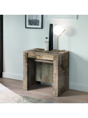 vista ambientata chiuso Tavolo consolle allungabile in legno colore Pero made in italy modello Kinto Totò Piccinni