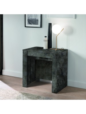 vista ambientata chiuso Tavolo consolle allungabile in legno colore "Ossido" made in italy modello Kinto Totò Piccinni