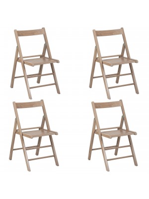 Set 4 SEDIE Pieghevoli Legno di Alta qualità, Salvaspazio (Tortora)