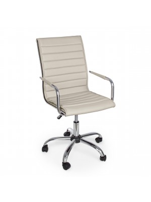 poltrona ufficio ergonomica colore Tortora con braccioli modello Perth Totò Piccinni