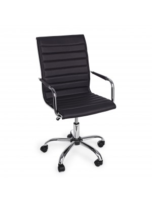 poltrona da ufficio ergonomica con braccioli nera