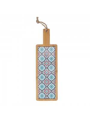 tagliere in ceramica e bambù acquamarina