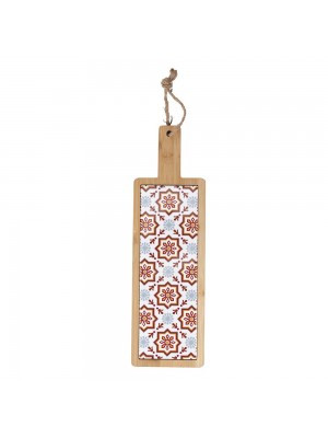 Tagliere in ceramica e bambù granata