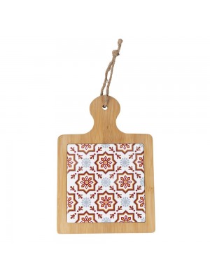 tagliere quadrato in bambù e ceramica Granata