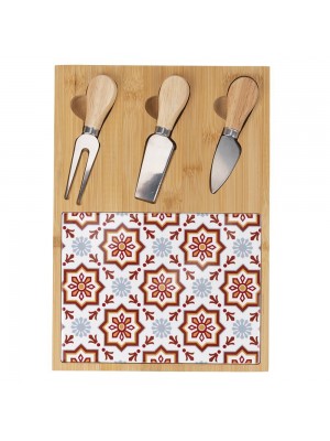 Tagliere da formaggio in bambù e ceramica Granata 