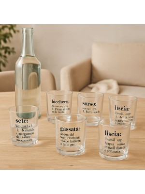 Vista ambientata set bicchieri in vetro 6 pezzi 360ml modello Vivtionaty Villa D'Este
