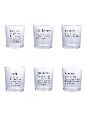 set bicchieri in vetro 6 pezzi 360ml