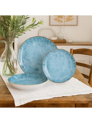 Vista ambientata Set Piatti 18 Pz da Tavola SAMOA in Ceramica - Villa D'Este