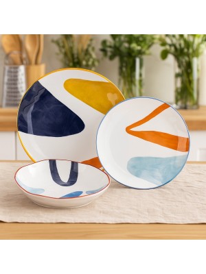 Vista ambientata Set Piatti 18 Pz da Tavola PENINSULA in Ceramica - Villa D'Este