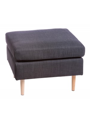 Pouf quadrato in Tessuto colore Grigio con gambe in legno modello Clive Totò Piccinni