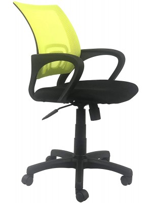Sedia Ufficio Elite, Schienale Traspirante, Braccioli, Rotelle, Girevole 360°, Altezza Regolabile, Dondolo, Design Ergonomico - Verde Fluo