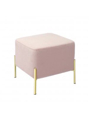 Puof da salotto in Velluto colore Rosa con gambe in metallo modello Guilin Totò Piccinni