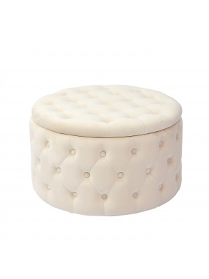 pouf da salotto in velluto contenitore diametro 70cm