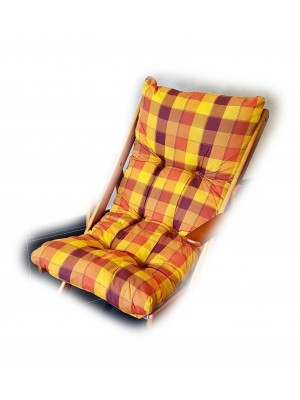 Cuscino imbottito di ricambio per poltrona sedia sdraio Harmony Relax, 105x55x14cm (Giallo / Arancione)