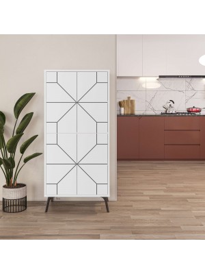 Mobile alto in legno con 4 ante colore Bianco modello Dune Totò Piccinni