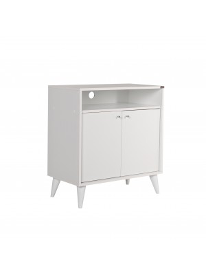 Mobile Porta Tv in legno con due ante e vano portaoggetti (Bianco)