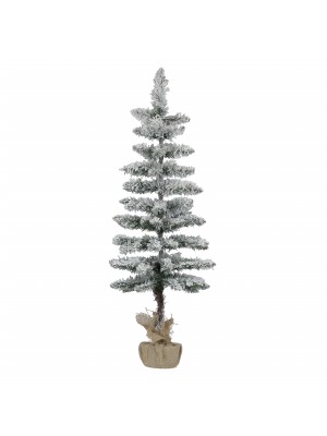 Albero di Natale Pinetto TALLIN Innevato Altezza 106 cm Effetto Neve Realistico con Base in Juta Totò Piccinni