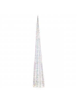 Albero di Natale in Metallo e Polietilene Altezza 180cm Rivestito con LED a Tono Caldo