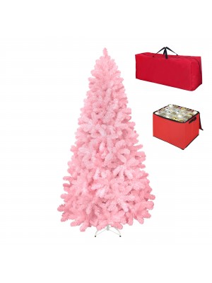 Albero di Natale Artificiale NOEL Rosa, Folto, Effetto Realistico, Rami a Gancio, Facile Montaggio, PVC, Ignifugo con Borsone (270 cm)