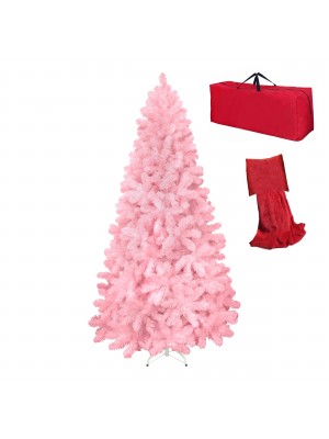 Albero di Natale Artificiale NOEL Rosa, Folto, Effetto Realistico, Rami a Gancio, Facile Montaggio, PVC, Ignifugo con Borsone (180 cm)