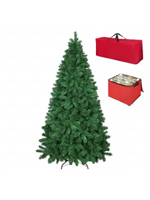 Albero di Natale Artificiale NOEL Verde, Folto, Effetto Realistico, Classico, Rami a Gancio, Facile Montaggio, PVC, Ignifugo con Borsone 240 cm