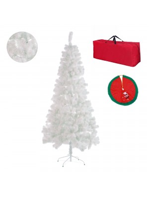 Albero di natale innevato bianco folto con borsone borsa e copri base omaggio regalo Totò Piccinni