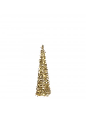 Albero di Natale Pop Up slim, apertura istantanea, addobbato Oro Luce Calda (120 cm)