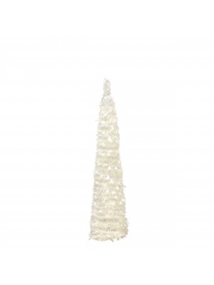 Albero di Natale Pop Up slim, apertura istantanea, con led, addobbato Bianco Luce Calda (150 cm)