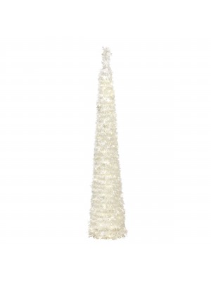 Albero di Natale Pop Up slim, apertura istantanea, con led, addobbato Bianco Luce Calda (180 cm)