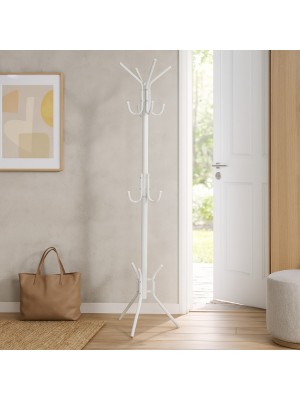 Vista ambientata Appendiabiti colore Bianco con 11 ganci altezza 178 cm modello Zenit Totò Piccinni