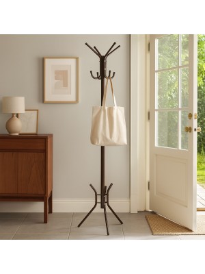 Vista ambientata Appendiabiti colore Marrone con 11 ganci altezza 178 cm modello Zenit Totò Piccinni