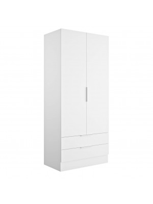 Armadio da camera da letto in legno colore "Bianco Matt. Opaco" 2 ante e 2 cassetti Totò Piccinni