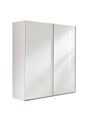 Armadio 200x223h, struttura bianco con due ante scorrevoli bianco lucido - Sliding