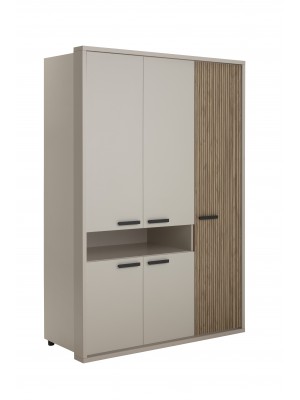 Armadio guardaroba cannettato/cashmere vista diagonale 