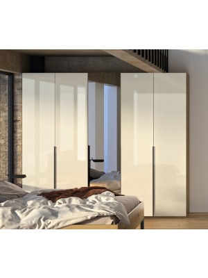 armadio guardaroba rovere artisan/grigio laccato ambientata