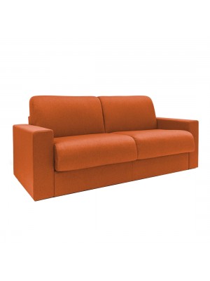 divano letto ribaltone imbottito con braccioli arancione