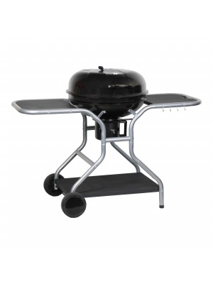 Barbecue a carbonella PABLO, Rotondo, Coperchio, Ruote, Doppia Griglia Cottura con ripiani