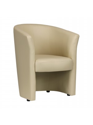 Poltrona a pozzetto in Ecopelle colore Beige design moderno modello Rita Totò Piccinni
