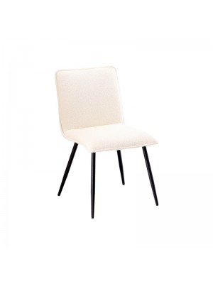 Sedia in Tessuto imbottita colore Bianco con struttura in metallo modello Bouclè Totò Piccinni