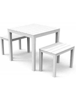 tavolo e panchine bianco