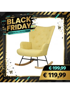 Poltrona Poltroncina a DONDOLO in Tessuto Design moderno (Giallo)