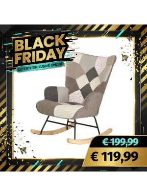 Poltrona Poltroncina a DONDOLO Multicolore Patchwork (Elegant)