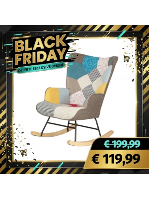 Poltrona Poltroncina a DONDOLO Multicolore Design Patchwork (Party)