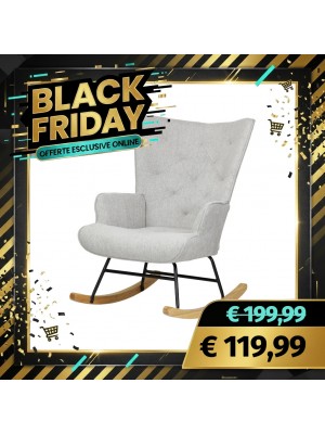 Poltrona Poltroncina a DONDOLO in Tessuto Design moderno (Tortora)