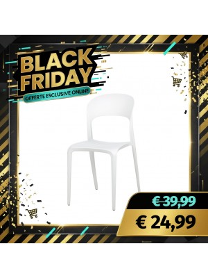 Sedia New Omega in Polipropilene Moderne Design Impilabile (Bianco)