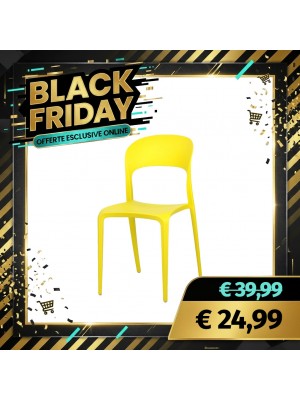 Sedia New Omega in Polipropilene Moderne Design Impilabile (Giallo Limone)