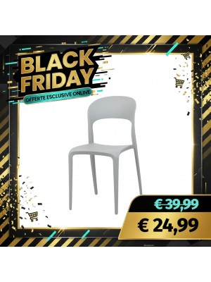 Sedia Omega in Polipropilene Moderne Design Impilabile (Grigio Chiaro)